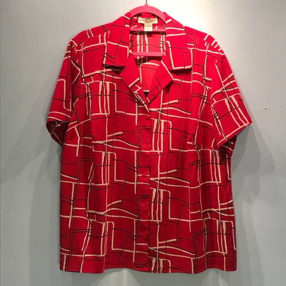 Notations Tops - Short sleeve collared top Notations Tops - Short sleeve collared top
